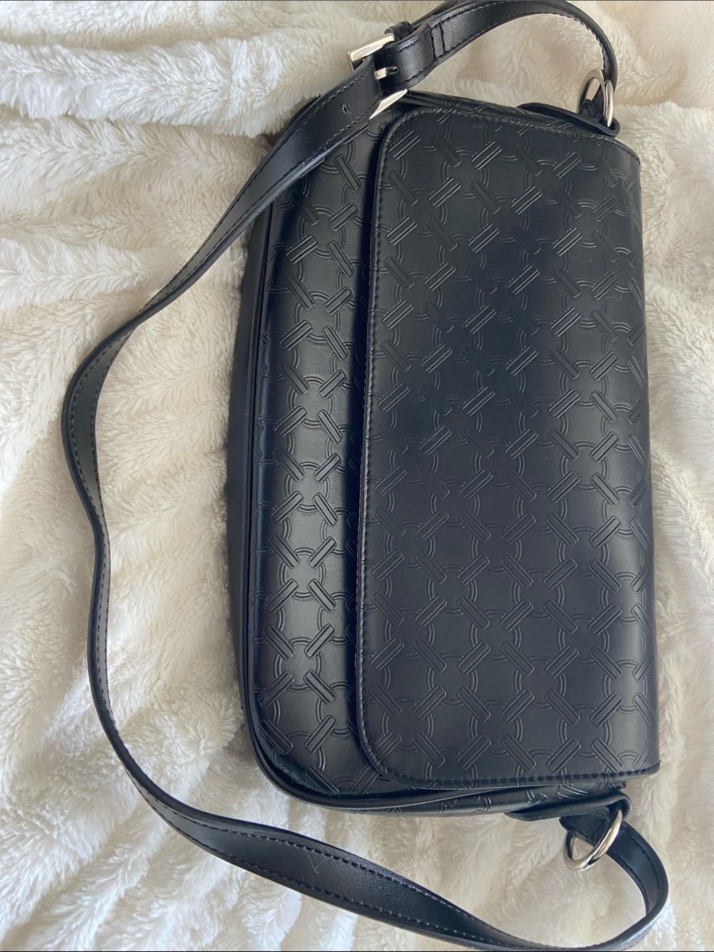 villager Black Embossed Crossbody Bag